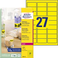 Etichette avery zweckform 63,5x29,6 gialle confezione 675 pezzi