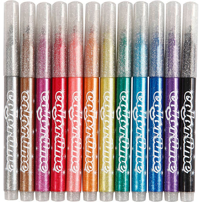 Glitter pins, 12st.