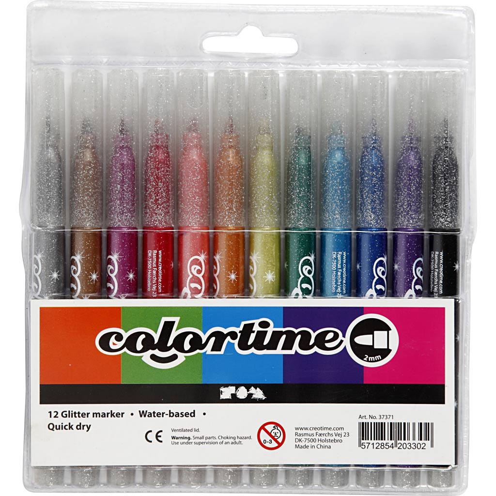 Glitter pins, 12st.