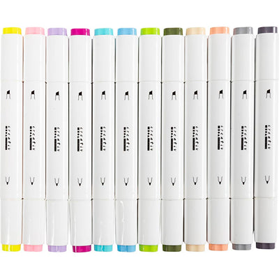 Creativ company tekenstift lijndikte 1+8mm pastelkleuren - 12st.