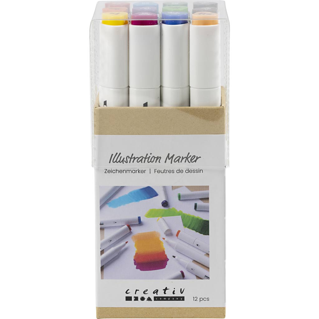 Creative Company Drawing Pen Standard Colors, 12st.