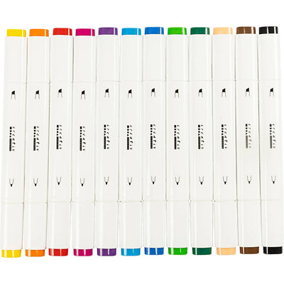 Creativ company tekenstift standaard kleuren, 12st. dubbelzijdig