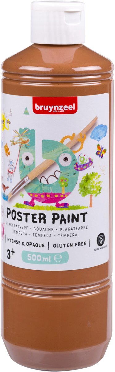 Bruynzeel • pittura a guazzo per poster da 500 ml marrone chiaro