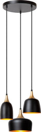 Lucide chayanne - lampada a sospensione - ø 30 cm - 3xe14 - nero