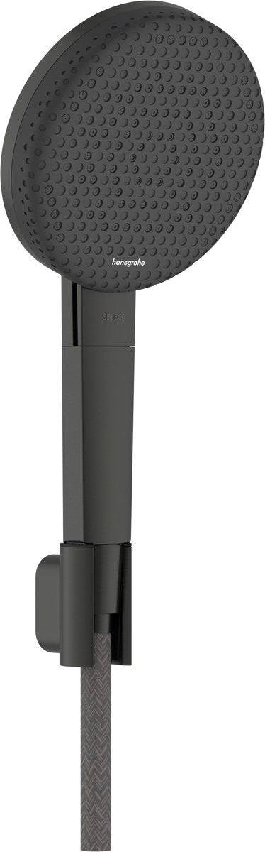 Hansgrohe raindancealive select s - set de ducha - ahorro de agua ecosmart - control de botón selecto - tamaño 125 mm - 3 funciones de chorro - cromo negro cepillado