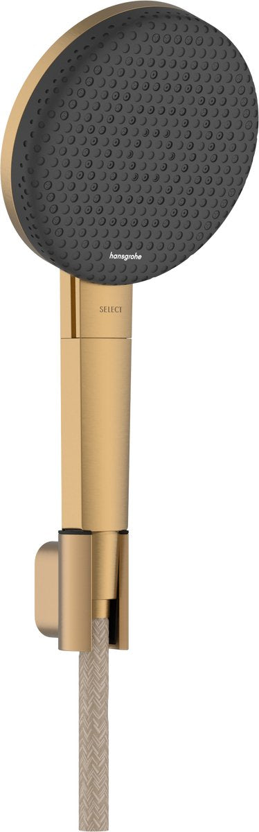 Hansgrohe raindancealive select s - set de ducha - ahorro de agua ecosmart - control de botón selecto - tamaño 125 mm - 3 funciones de chorro - bronce cepillado
