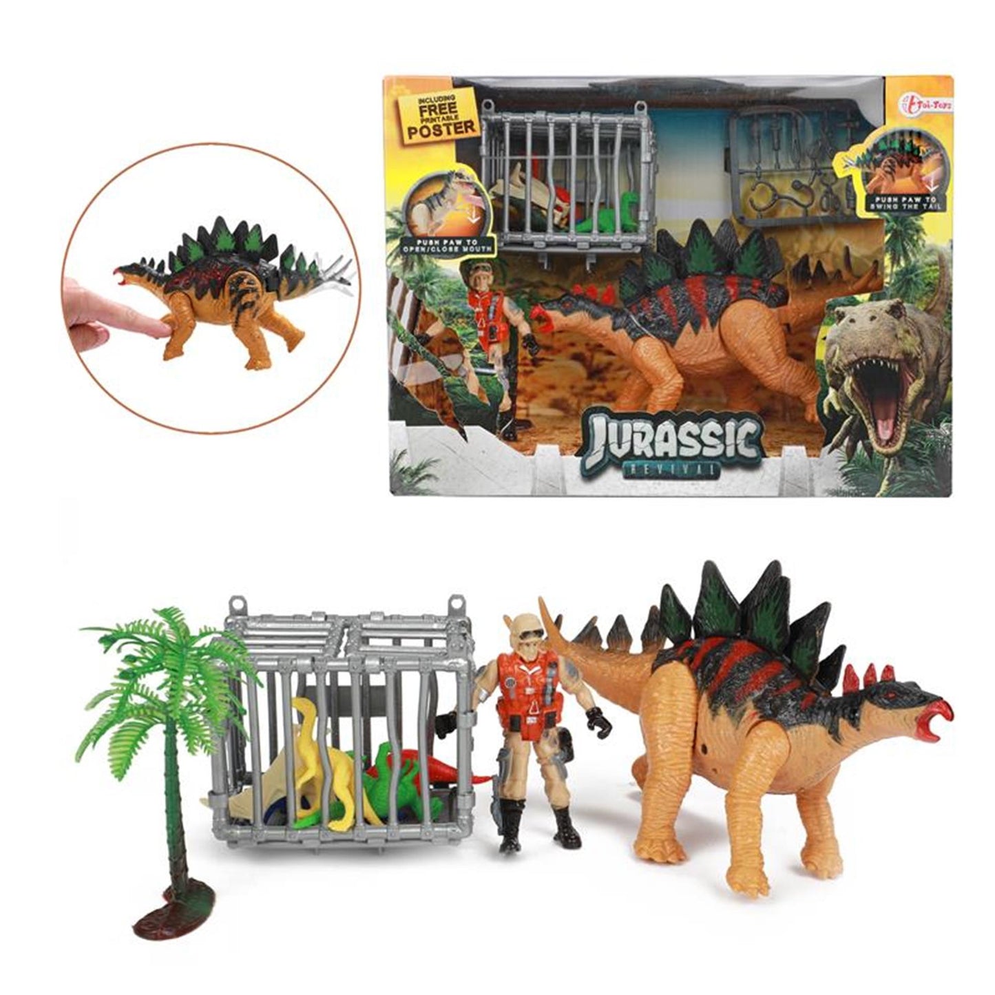 Set da gioco Stegosauro del Mondo dei Dinosauri