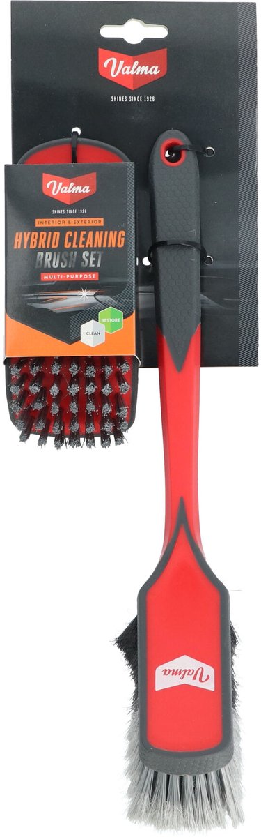 Set di spazzole per pulizia ibride Valma - 2 spazzole diverse - per interni ed esterni - rimuove sporco, sabbia, polvere dei freni e altri contaminanti
