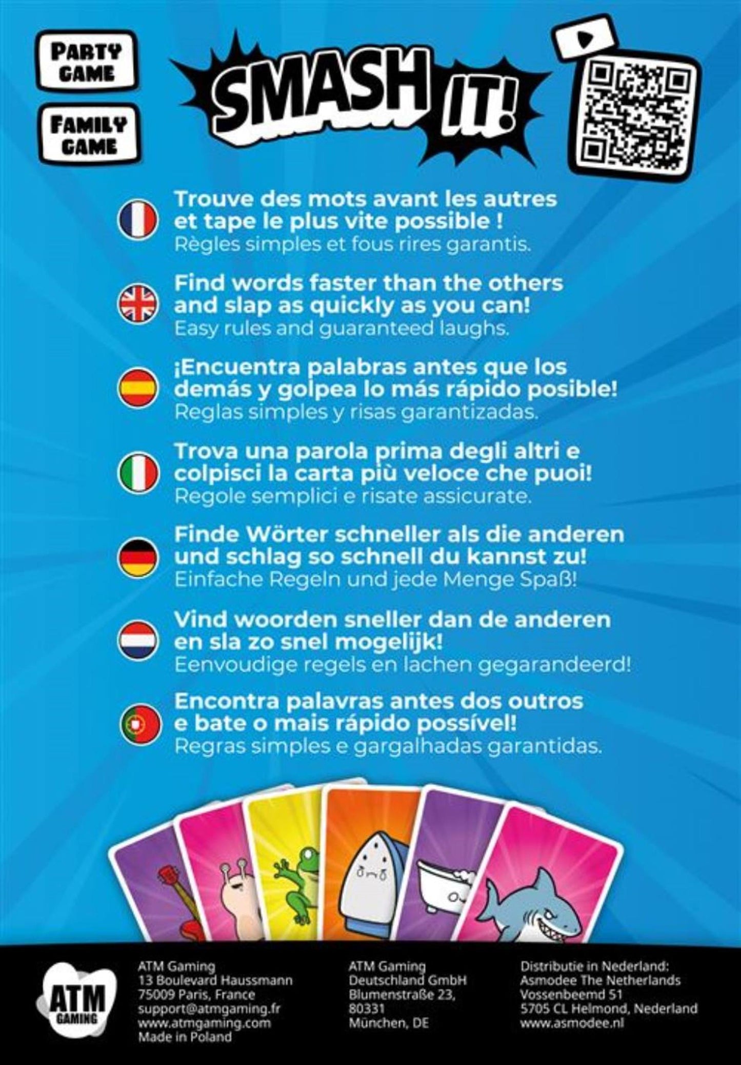 ¡Asmodee lo aplasta! juego de cartas (versión nl)