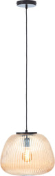 Brilliant kaizen - hanglamp - glas - 1xe27 max 40w - amber zwart