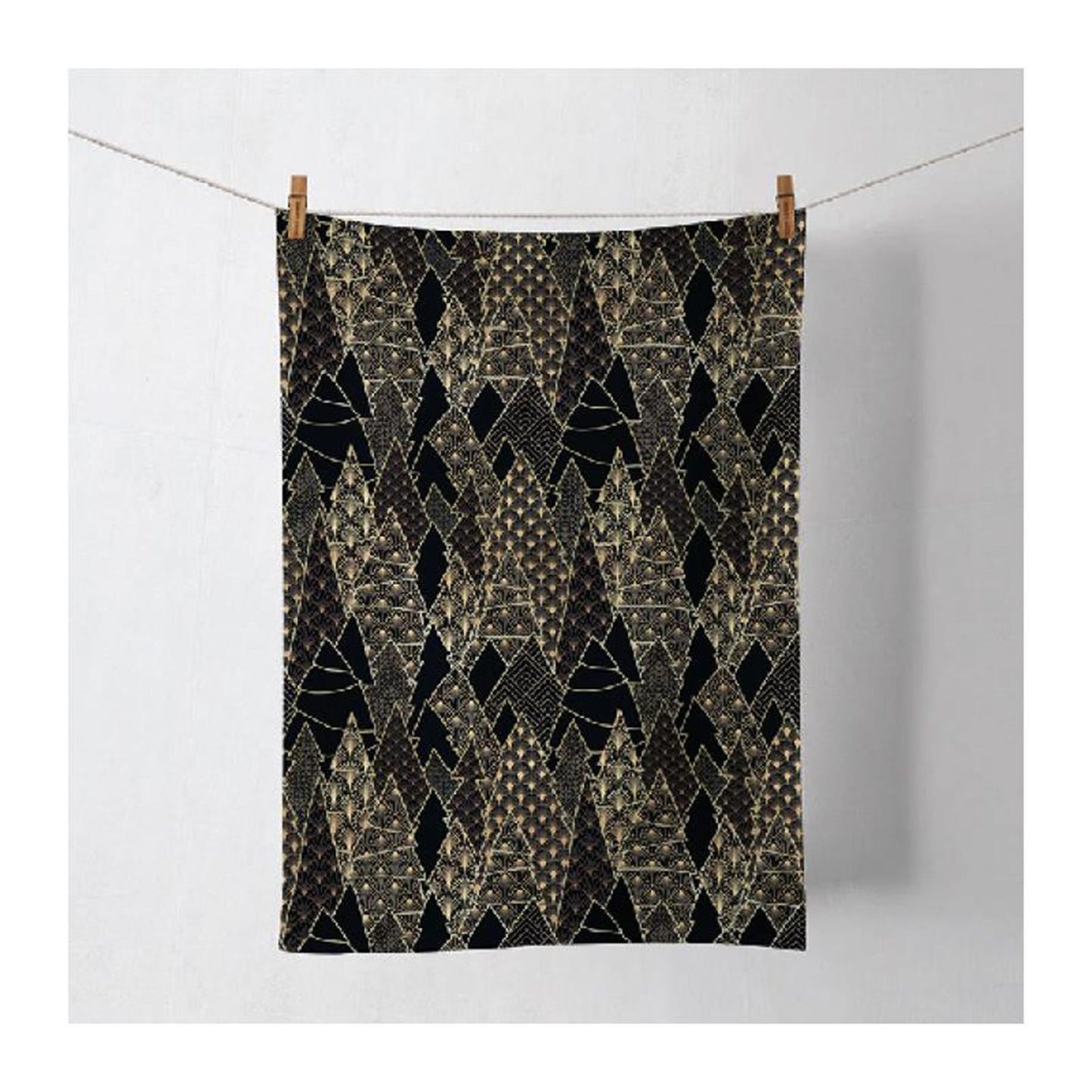 Ambiente keukendoek luxury trees zwart