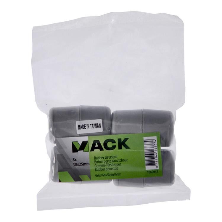 Mack 1069042 - tope de puerta goma gris 30 x 25 mm 8 piezas | 6 piezas