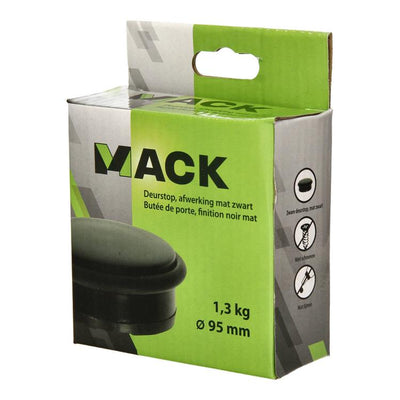 Mack 1069043 - fermaporta pesante nero 1,3 kg ø 95mm altezza 35mm | 6 pezzi