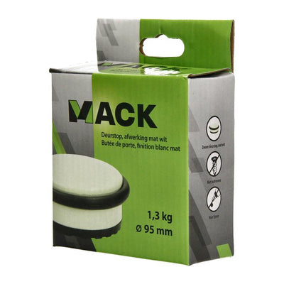Mack 1069044 - fermaporta pesante bianco 1,3 kg ø 95mm altezza 35mm | 6 pezzi