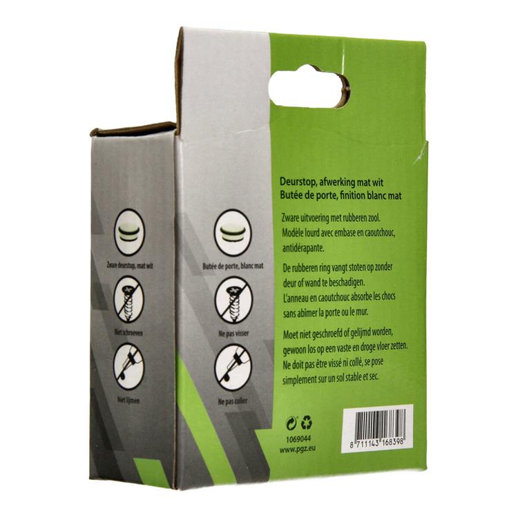 Mack 1069044 - tope de puerta pesado blanco 1,3 kg ø 95mm altura 35mm | 6 piezas
