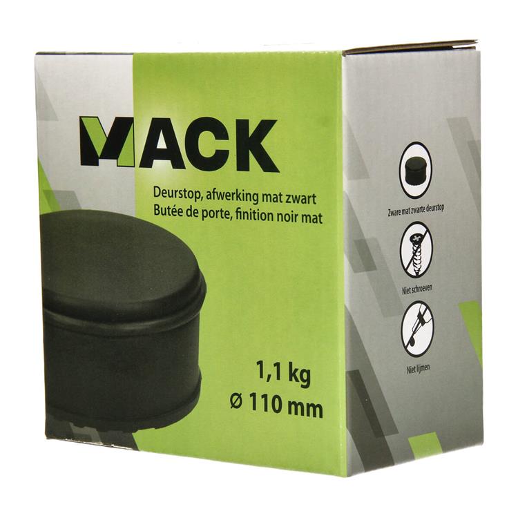 Mack 1069048 - fermaporta pesante nero alto 1,1 kg ø110mm 60mm | 6 pezzi