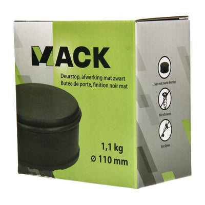 Mack 1069048 - fermaporta pesante nero alto 1,1 kg ø110mm 60mm | 6 pezzi