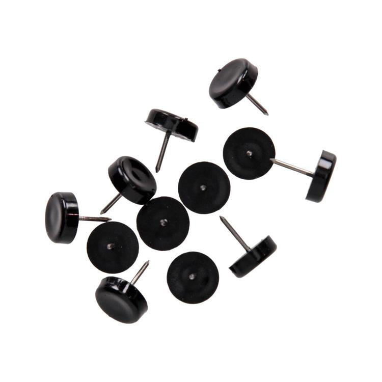 Mack 1066768 - puntale per sedia chiodo plastica nero ø 19 mm 12 pz | 6 pezzi