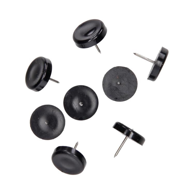 Mack 1066769 - fermasedie chiodo plastica nero ø 25 mm 8 pz | 6 pezzi