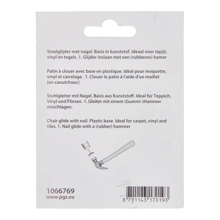 Mack 1066769 - fermasedie chiodo plastica nero ø 25 mm 8 pz | 6 pezzi