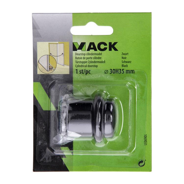 Mack 1069031 - door stop cylinder model black ø 30h35 mm 1 pc pc | 6 pieces