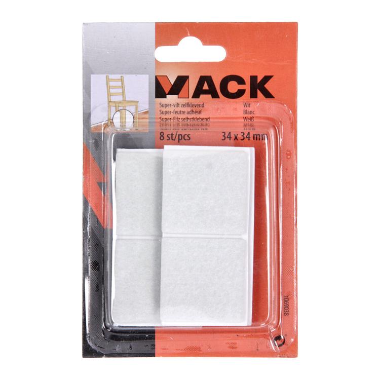 Mack 1069038 - super feltro autoadesivo bianco 34 x 34 mm 8 pz | 12 pezzi