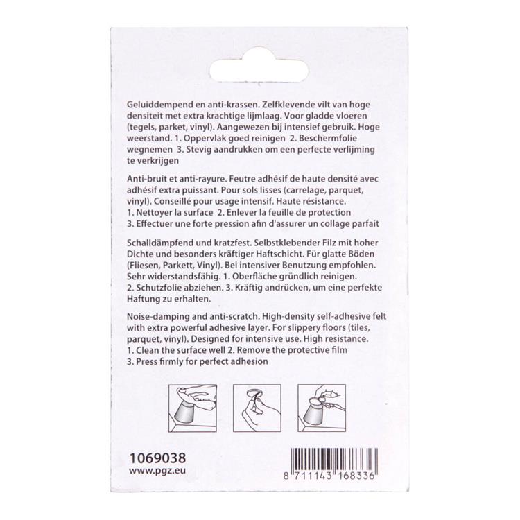 Mack 1069038 - super feltro autoadesivo bianco 34 x 34 mm 8 pz | 12 pezzi