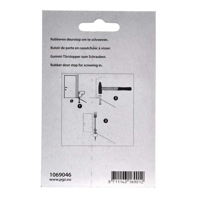Mack 1069046 - gomma fermaporta + vite bianca 30 x 35 mm 2 pz | 6 pezzi