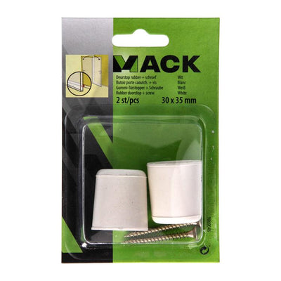 Mack 1069046 - gomma fermaporta + vite bianca 30 x 35 mm 2 pz | 6 pezzi