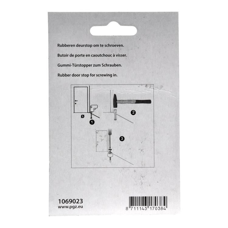 Mack 1069023 - gomma fermaporta + vite nera 30 x 35 mm 2 pz | 6 pezzi