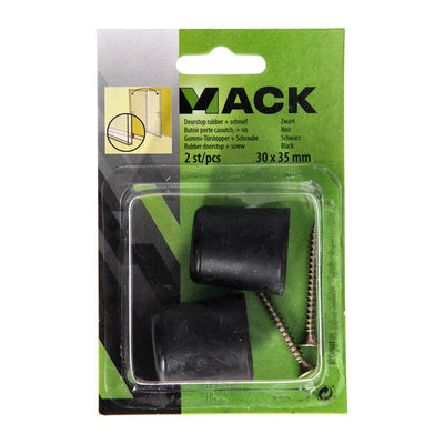 Mack 1069023 - gomma fermaporta + vite nera 30 x 35 mm 2 pz | 6 pezzi