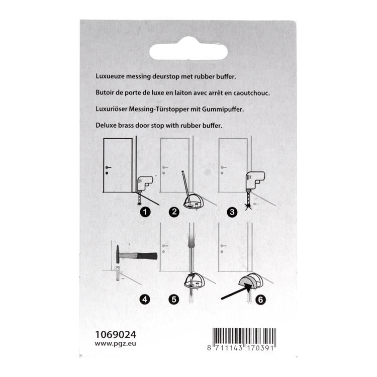 Mack 1069024 - fermaporta mezzaluna nero ø 44 mm 1 pz pz | 6 pezzi