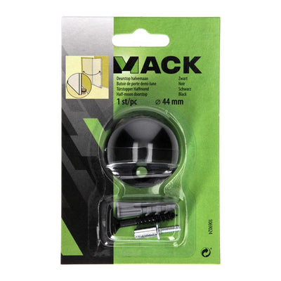 Mack 1069024 - fermaporta mezzaluna nero ø 44 mm 1 pz pz | 6 pezzi