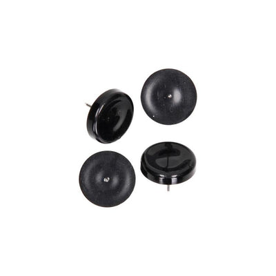 Mack 1066770 - fermasedia chiodo plastica nero ø 28 mm 4 pz | 6 pezzi