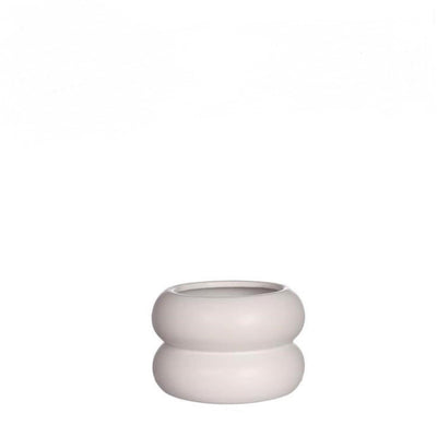 Vaso da fiori Ideas 4 stagioni paffuto bianco sporco ø9xh6,4cm