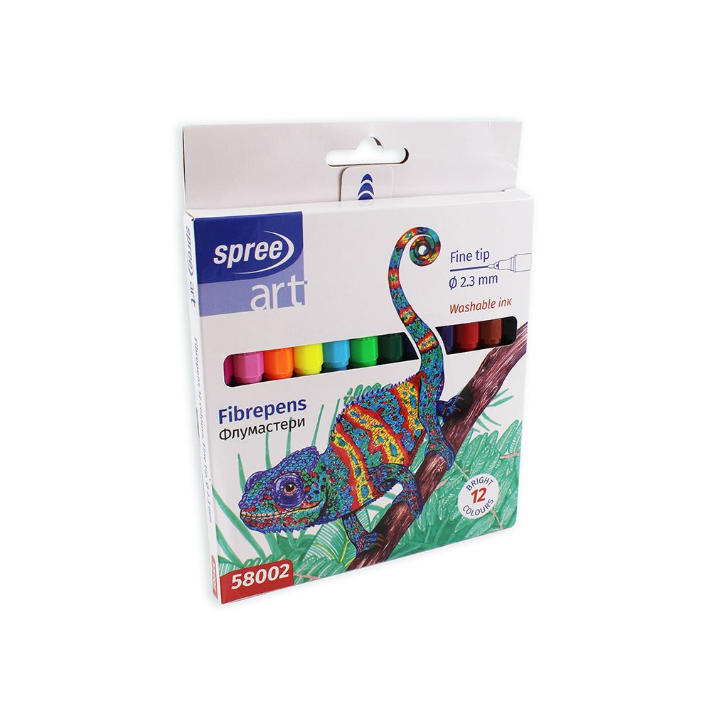 12 pennarelli 12 colori, punta sottile 2,