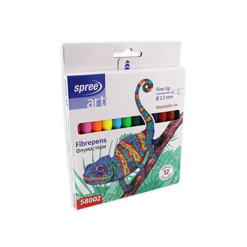 12 pennarelli 12 colori, punta sottile 2,