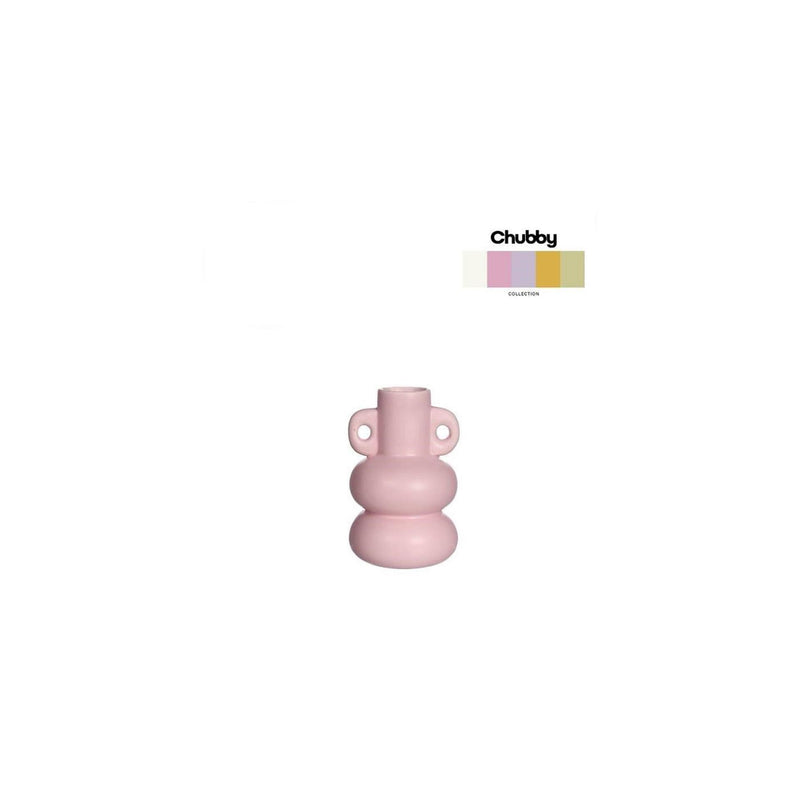 Ideas 4 seasons chubby kaarsenhouder h12cm roze