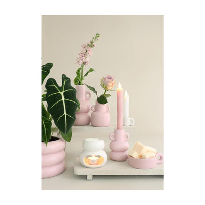 Portacandele Ideas 4 stagioni paffuto h12cm rosa