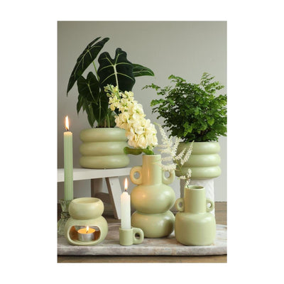 Portacandele Ideas 4 stagioni paffuto h12cm verde giada
