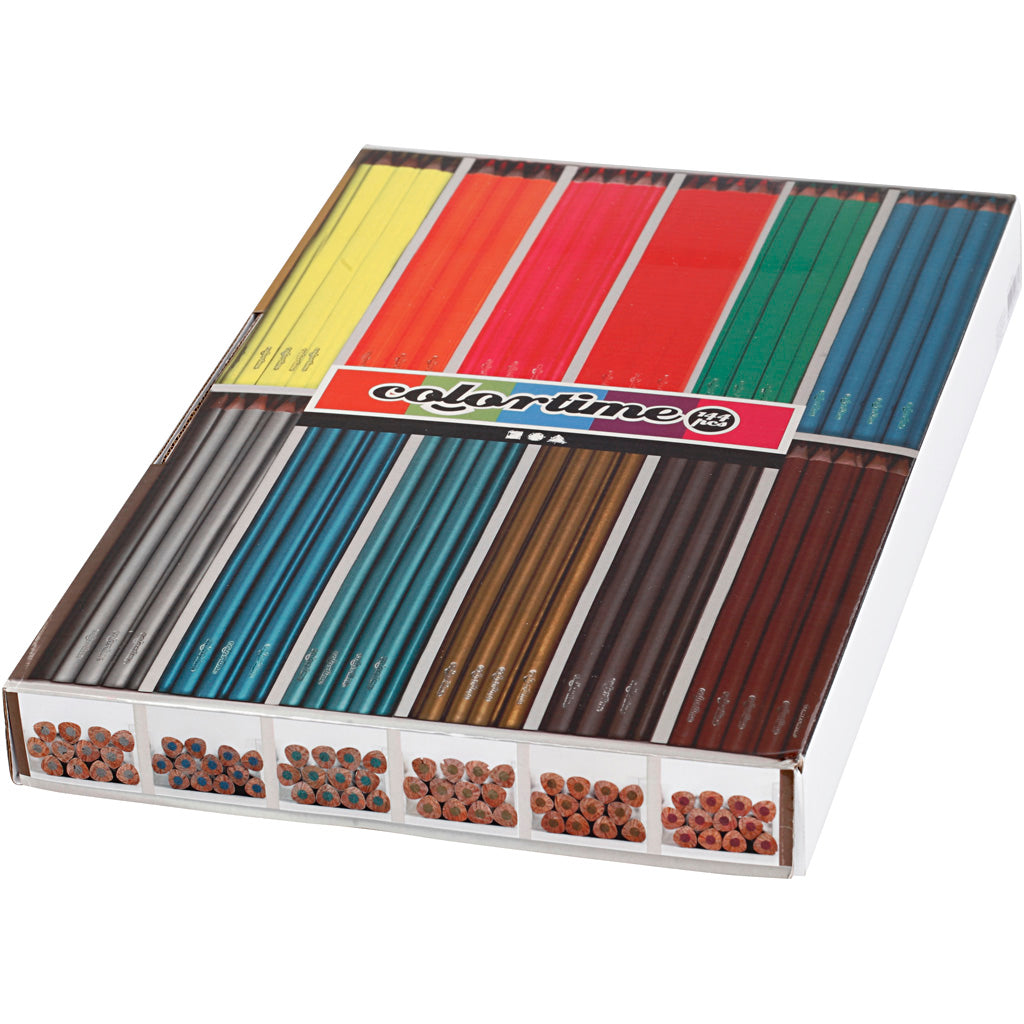 Matite colorate triangolari - Metalliche e neon, 144 °.