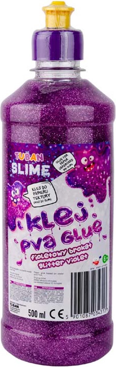 Tuban - colla vinilica per slime glitter - viola 500 ml