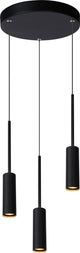 Lucide tubule - lampada a sospensione - ø 26 cm - LED - 3x7w 2700k - nero