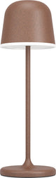 Lampada da tavolo Eglo Mannera - dimmer touch - 34 cm - ricaricabile (fino a 38 ore di luce) - alluminio - marrone ruggine - wireless - per interni ed esterni