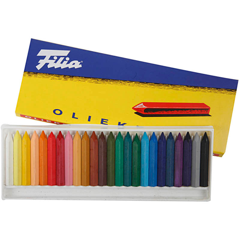 Tizas al óleo Filia, l: 6 cm, grosor 7x7 mm, 24 piezas 1 caja
