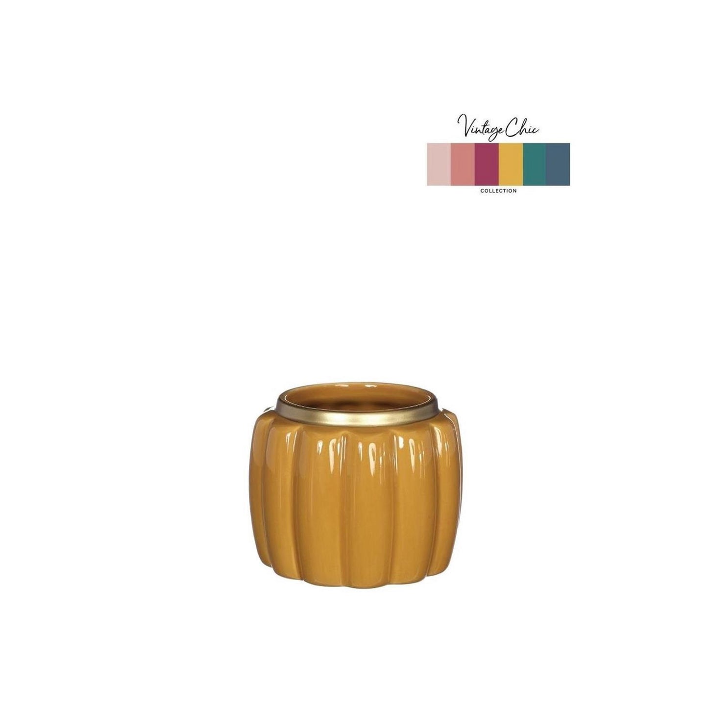 Ideas 4 estaciones macetero puf mostaza ø9,5xh7,6cm