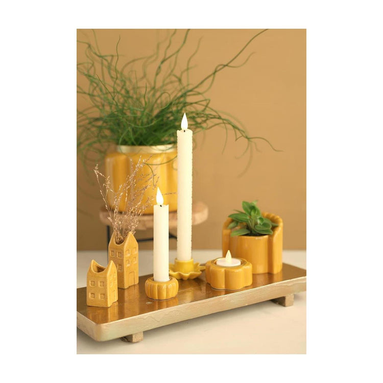 Ideas 4 estaciones macetero puf silla mostaza ø8,4xh9cm