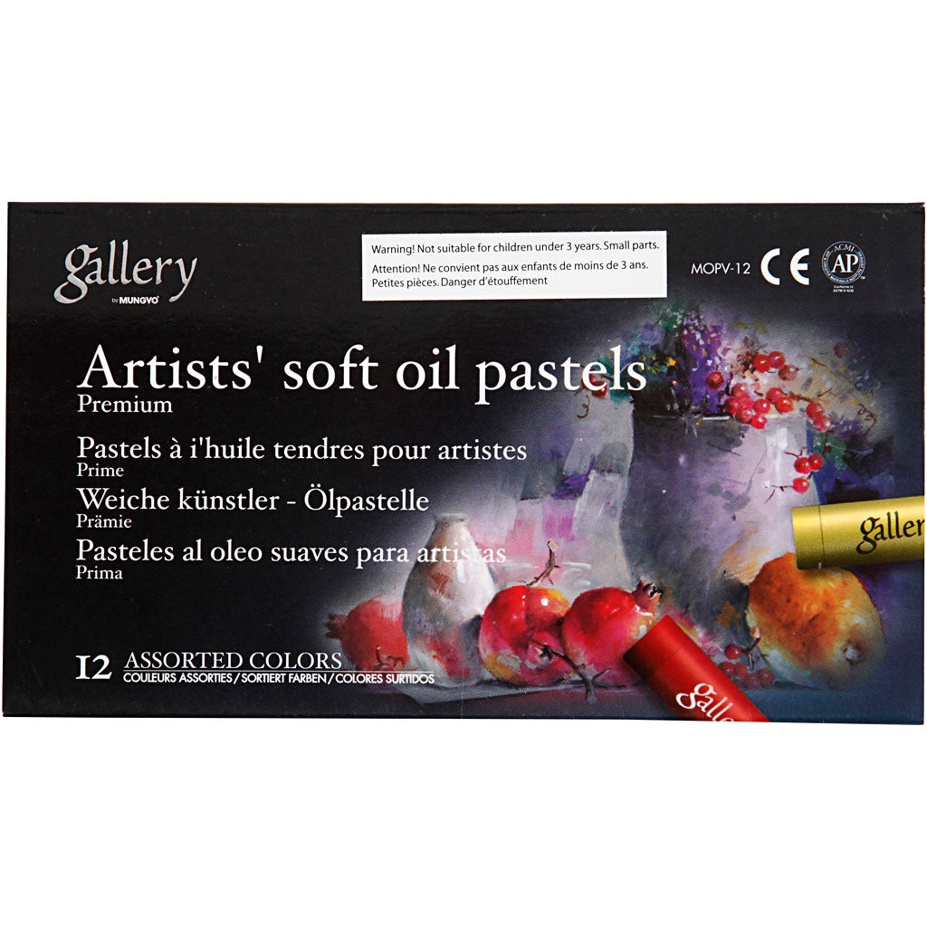 Mungyo gallery pastelli a olio premium, l: 7 cm, spess. 10 mm, vari colori, 12 pezzi 1 scatola