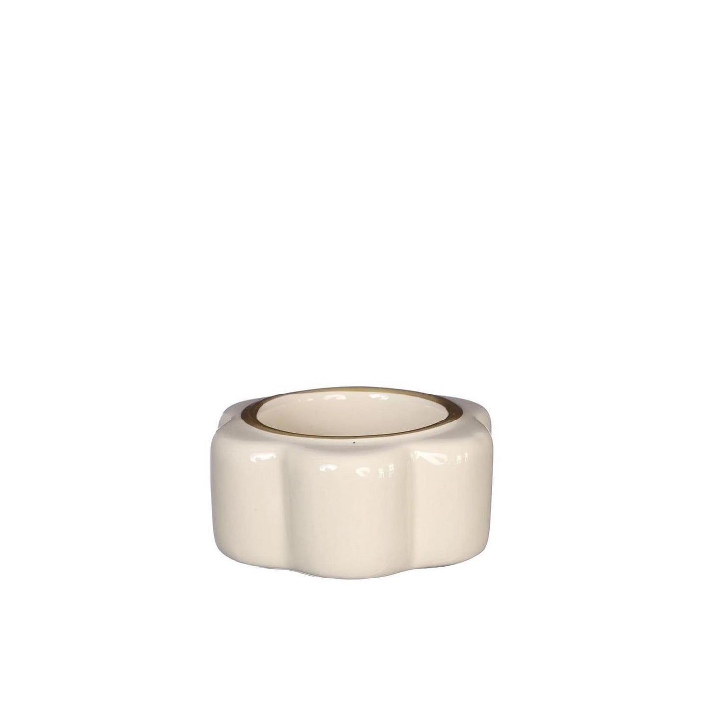 Ideas 4 estaciones puf portavelas crema ø7xh3,4cm
