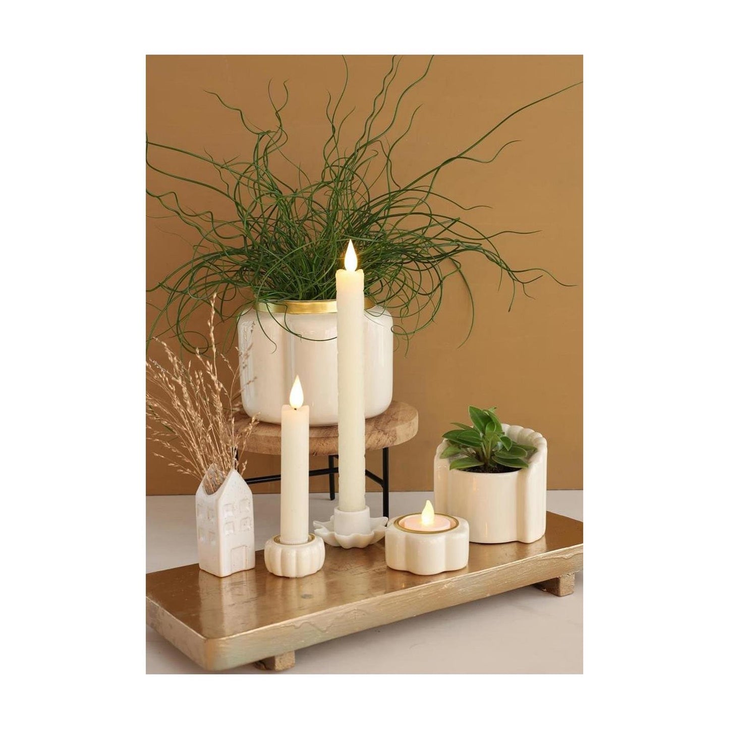 Ideas 4 estaciones puf portavelas crema ø7xh3,4cm